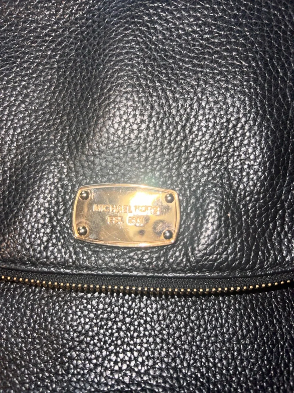 Michael Kors Black Pebbled Leather Crossbody Bag with Tassel
